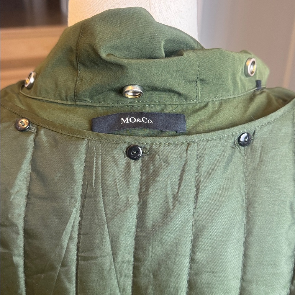 MO&Co. Olive Green Hooded Parka – Size S – Removable Lining - Picture 6 of 8
